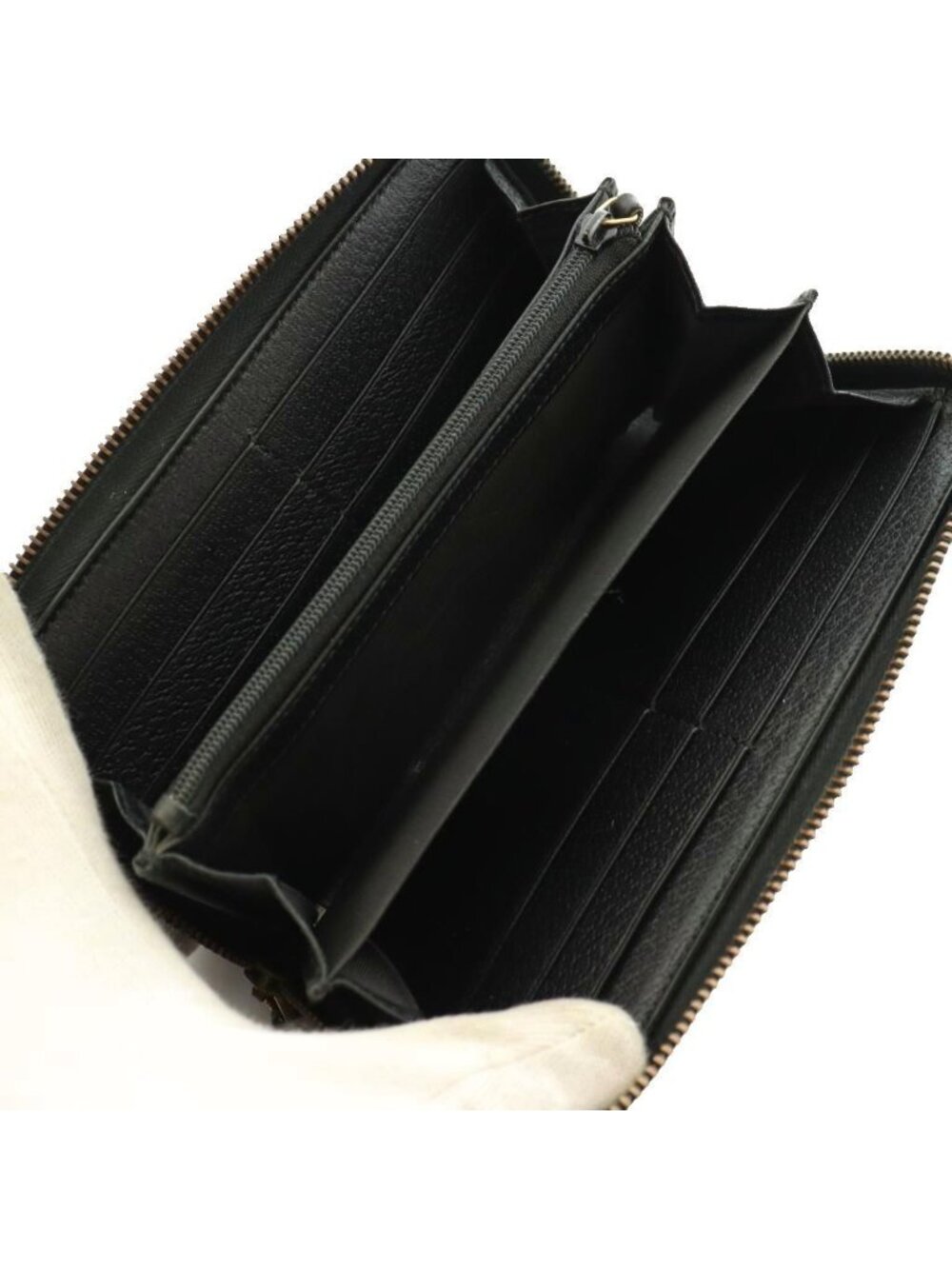 Gucci GG Marmont Zip Around Wallet Leather Logo Black - Picture 5 of 9